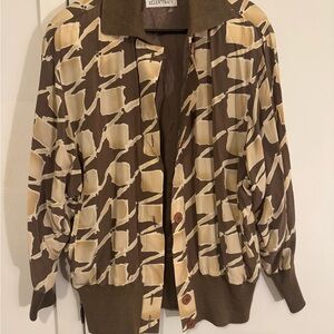 Ellen Tracy Brown and Cream Patterned Jacket